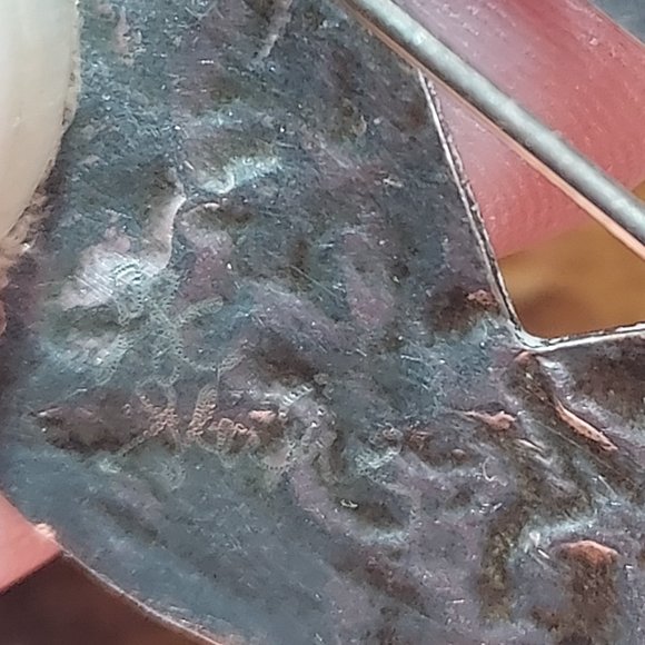 Modernist/Japanese Half Moon Handmade sterling Brooch with Garnet - Picture 10 of 12